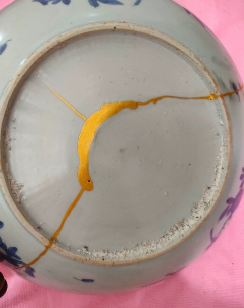 古玩陶瓷青花松鹿圖大盤真品鑒賞圖