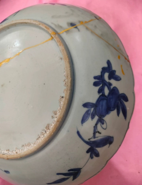 古玩陶瓷青花松鹿圖大盤真品鑒賞圖