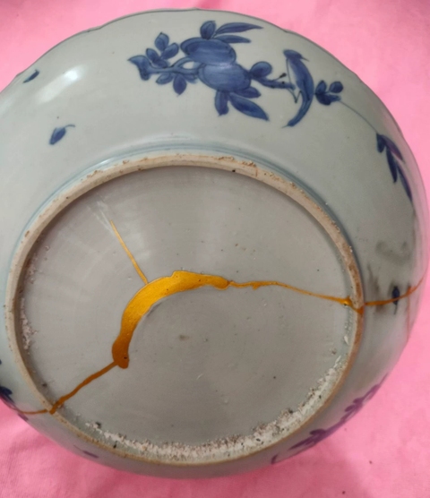 古玩陶瓷青花松鹿圖大盤真品鑒賞圖