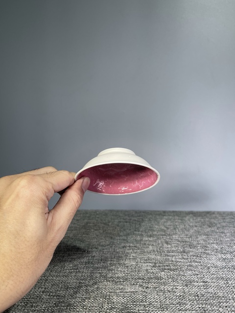 古玩陶瓷民國.'乾隆年制'款胭脂紅軋道龍紋盤拍賣，當前價格188元