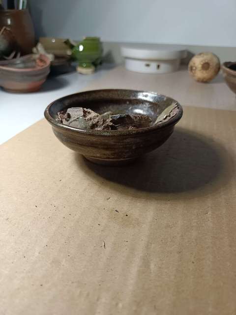 古玩陶瓷贛州窯褐釉茶盞真品鑒賞圖