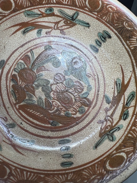 古玩陶瓷紅綠彩魚(yú)紋碗真品鑒賞圖