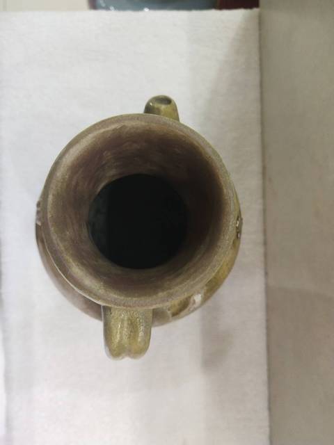 古玩陶瓷唐代邢窯黃釉刻席紋執壺拍賣,當前價格3988元