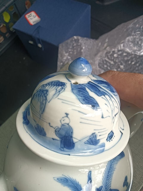 古玩陶瓷康熙·青花博古紋壺  真品鑒賞圖