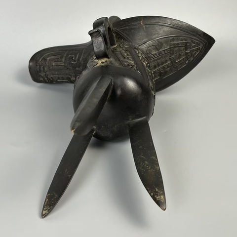 古玩銅器爵杯真品鑒賞圖