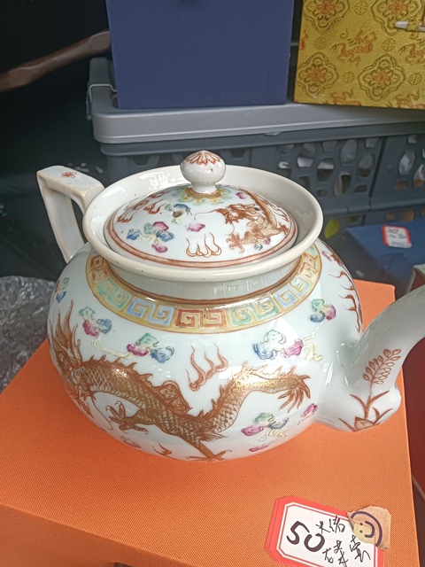 古玩陶瓷民國·粉彩龍紋壺 真品鑒賞圖