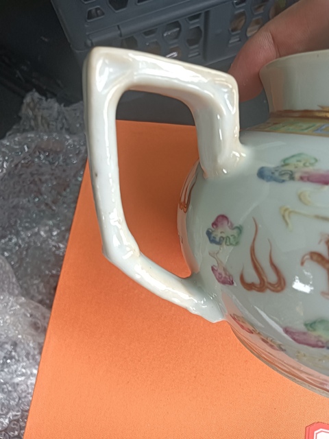 古玩陶瓷民國·粉彩龍紋壺 真品鑒賞圖