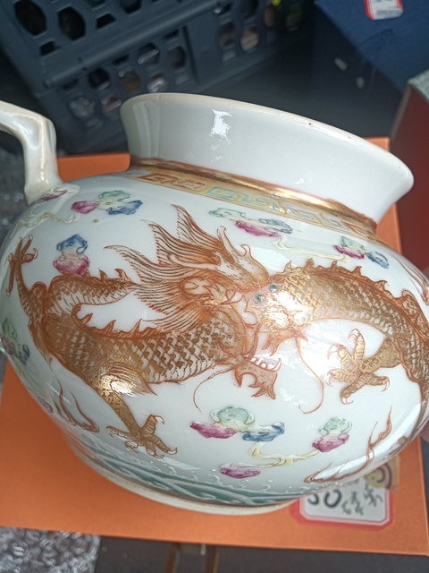 古玩陶瓷民國·粉彩龍紋壺 真品鑒賞圖