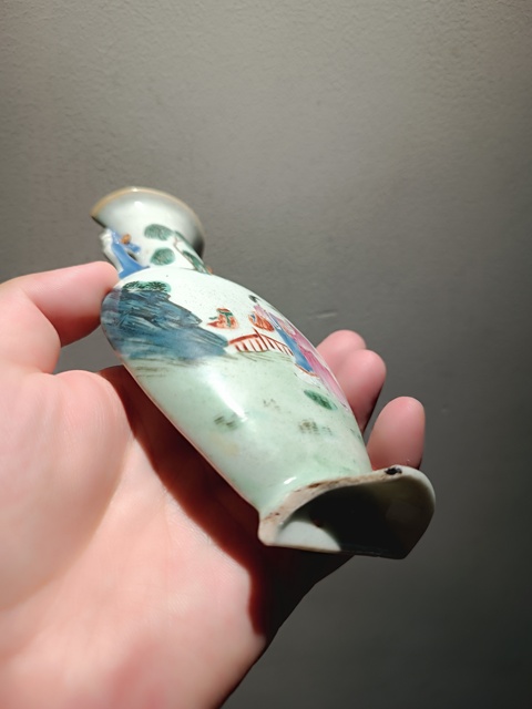 古玩陶瓷乾隆粉彩西廂記人物壁瓶拍賣，當前價格1600元