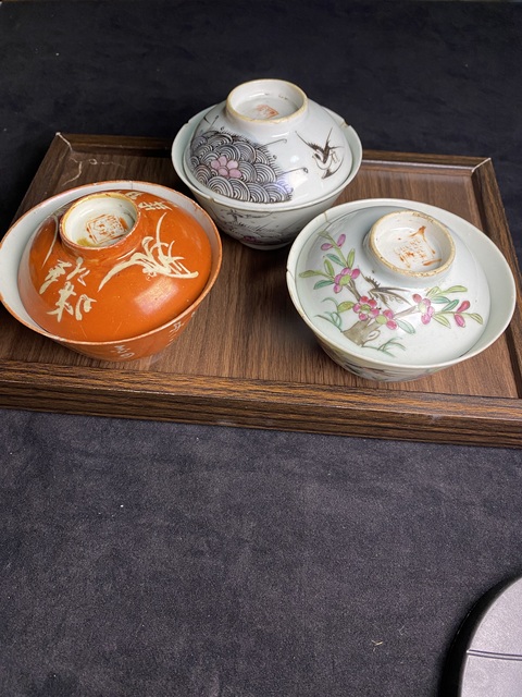 古玩陶瓷(清理庫存騰地方)一組6件清代蓋杯一組拍賣,當前價格199元