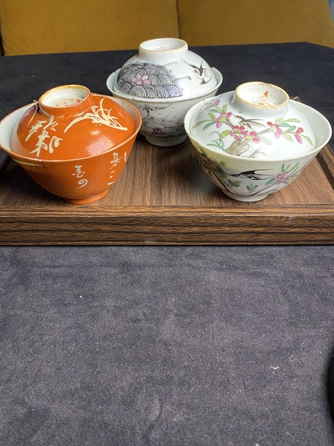 古玩陶瓷(清理庫存騰地方)一組6件清代蓋杯一組拍賣,當前價格199元