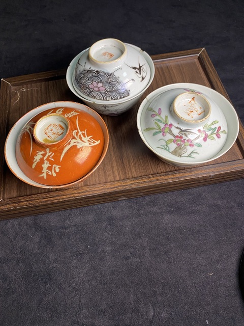 古玩陶瓷(清理庫存騰地方)一組6件清代蓋杯一組拍賣,當前價格199元