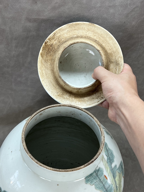 古玩陶瓷仕女紋粉彩將軍罐真品鑒賞圖