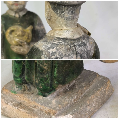 古玩陶瓷罕見明三彩人物侍者俑拍賣，當(dāng)前價(jià)格2980元