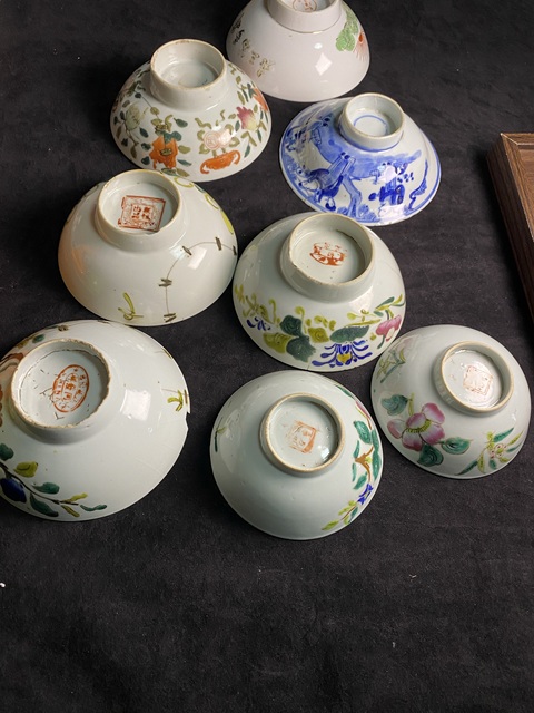 古玩陶瓷(清庫(kù)存騰地方)一組8件清代至民國(guó)碗拍賣,當(dāng)前價(jià)格99元