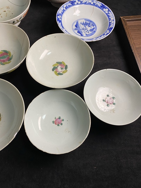 古玩陶瓷(清庫(kù)存騰地方)一組8件清代至民國(guó)碗拍賣,當(dāng)前價(jià)格99元