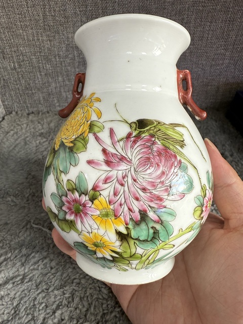 古玩陶瓷創匯粉彩飛黃騰達圖象耳尊拍賣，當前價格3888元