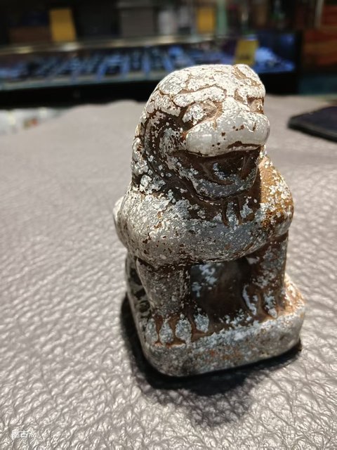 古玩玉器仿古石獅子擺件真品鑒賞圖