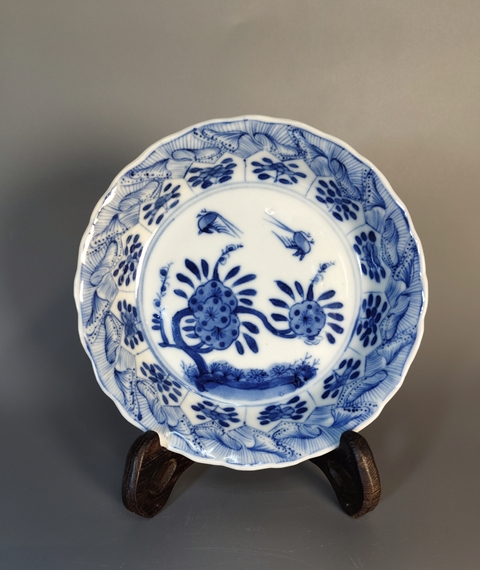 古玩陶瓷清康熙-青花花鳥紋盤拍賣，當前價格999元