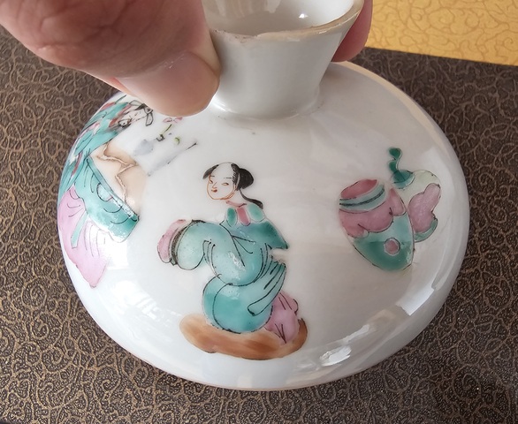 古玩陶瓷同治粉彩蓋缸真品鑒賞圖
