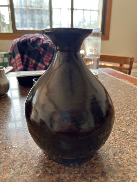 古玩陶瓷磁州窯黑釉玉壺春瓶真品鑒賞圖