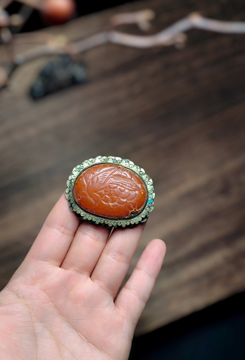 古玩玉器清代蜜蠟雕“喜事連連”飾件拍賣,當前價格10000000元