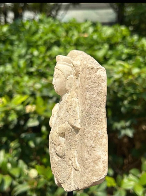 古玩雜項白石菩薩像真品鑒賞圖