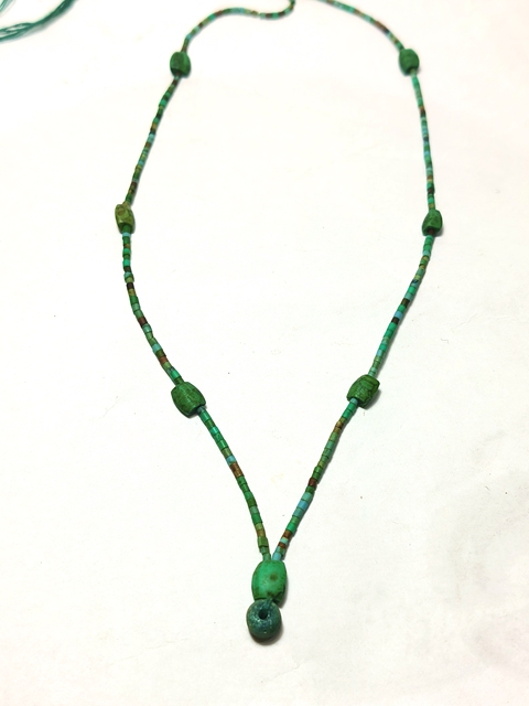 古玩玉器漢  代 綠松石珠串拍賣，當前價格398元