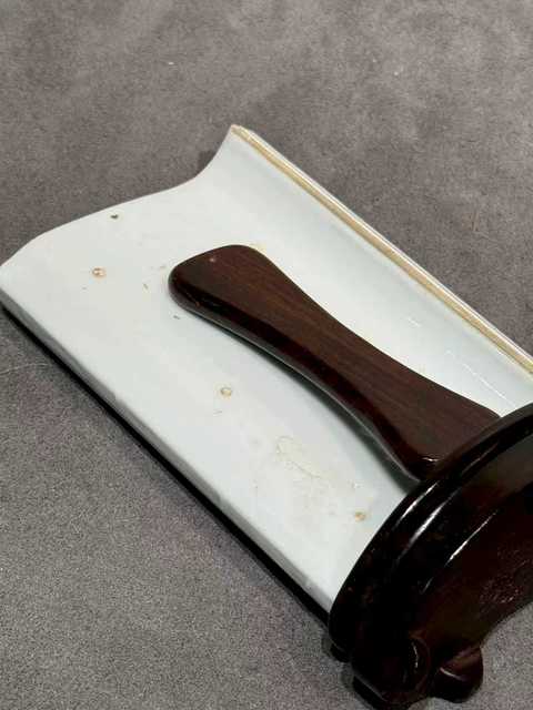 古玩陶瓷粉彩山水卷書壁擱真品鑒賞圖