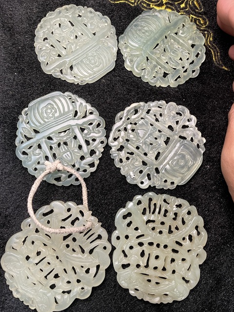 古玩玉器岫玉雕“提籃佩”真品鑒賞圖