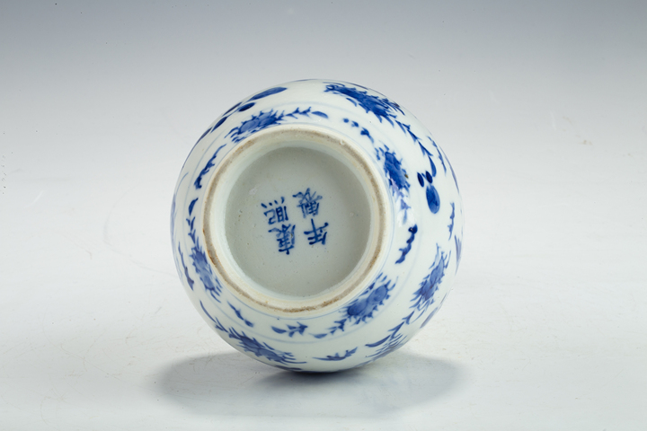 古玩陶瓷清晚·青花花鳥紋天球瓶真品鑒賞圖