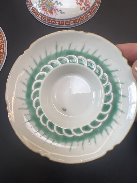 古玩陶瓷粉彩八寶紋三才蓋碗真品鑒賞圖