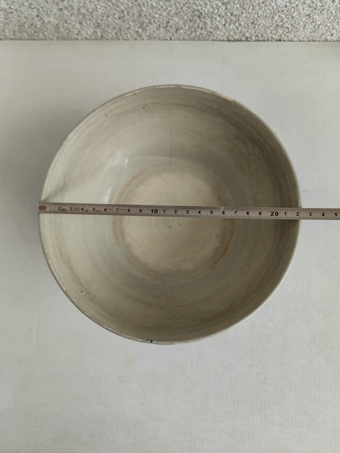 古玩陶瓷澀圈圈足疊燒工藝青花碗拍賣，當前價格398元