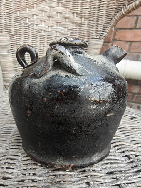 古玩陶瓷磁州窯黑釉茶壺拍賣，當前價格588元