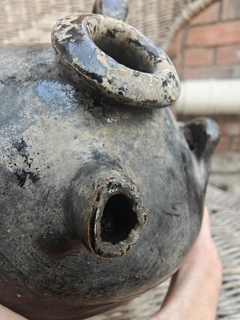 古玩陶瓷磁州窯黑釉茶壺拍賣，當前價格588元