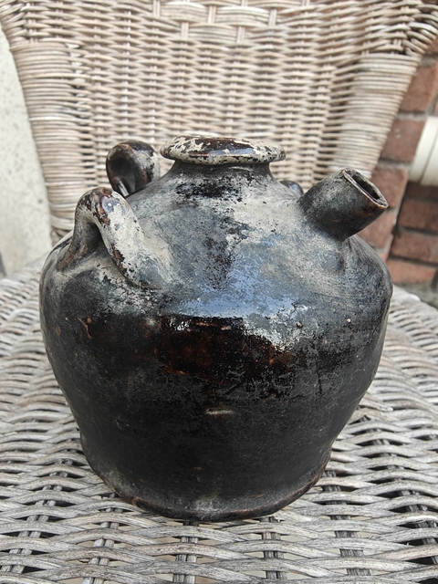 古玩陶瓷磁州窯黑釉茶壺拍賣，當前價格588元