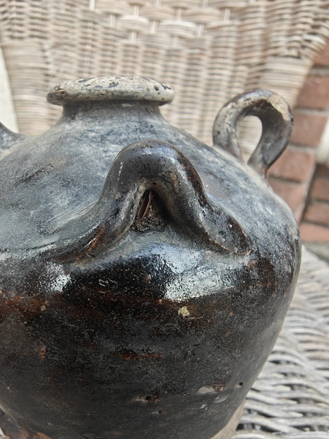 古玩陶瓷磁州窯黑釉茶壺拍賣，當前價格588元