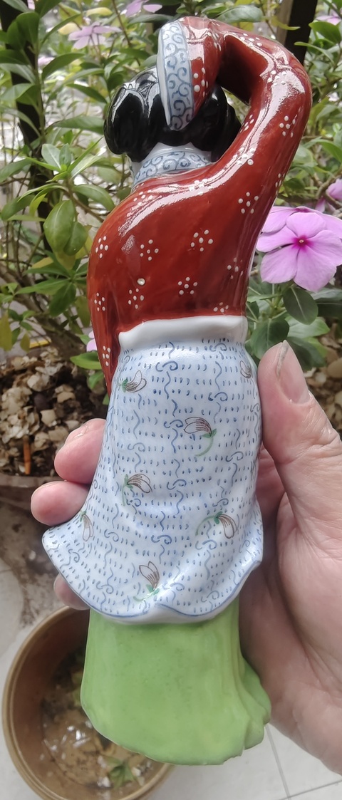 古玩陶瓷晚清民國 精品粉彩仕女造像真品鑒賞圖