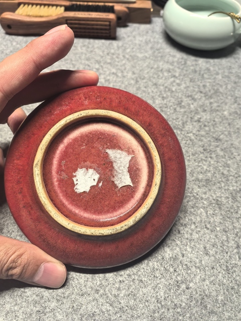 古玩陶瓷紅釉鏜鑼洗（D:10.6）拍賣(mài)，當(dāng)前價(jià)格6000元