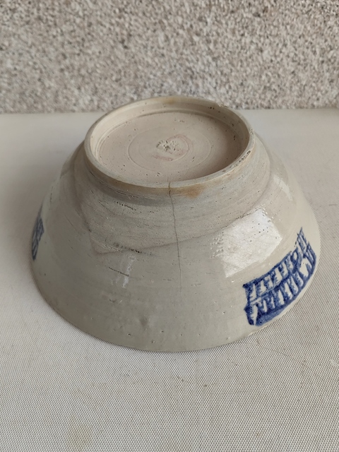 古玩陶瓷澀圈圈足疊燒工藝青花碗拍賣，當前價格398元