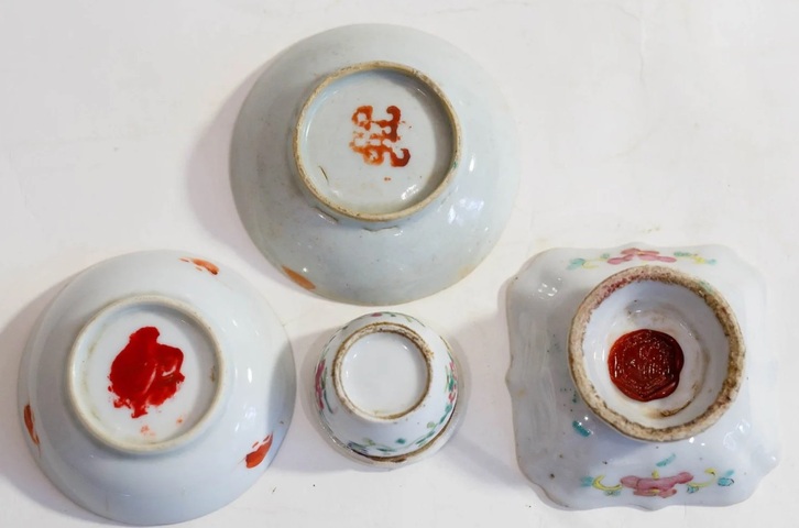 古玩陶瓷粉彩花鳥紋蓋盒真品鑒賞圖