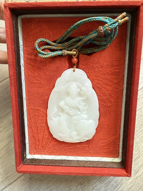 古玩玉器和田玉雕“觀音牌”真品鑒賞圖