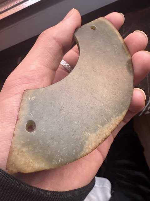 古玩玉器素紋玉璜真品鑒賞圖