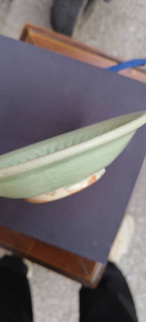 古玩陶瓷龍泉青瓷盤真品鑒賞圖