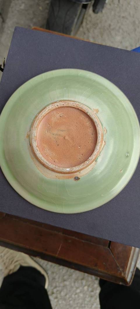 古玩陶瓷龍泉青瓷盤真品鑒賞圖