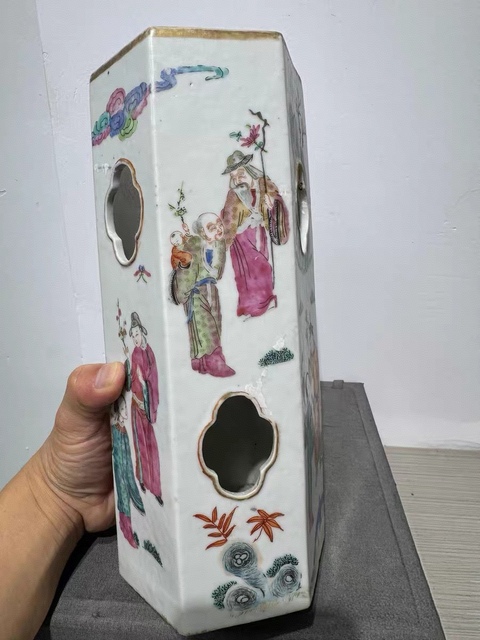 古玩陶瓷粉彩十二花神圖帽筒真品鑒賞圖