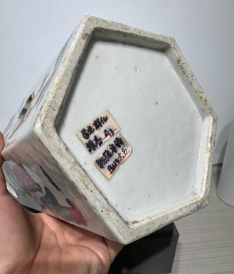 古玩陶瓷粉彩十二花神圖帽筒真品鑒賞圖