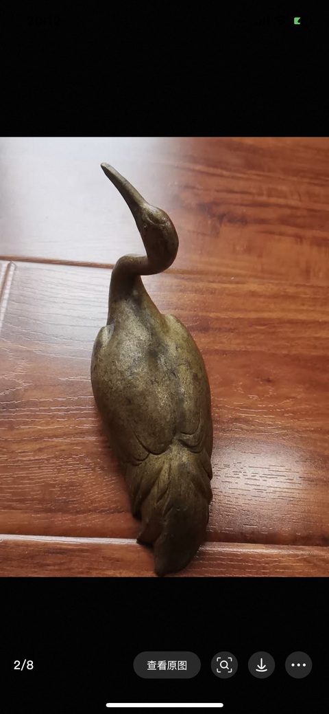 古玩雜項銅鶴擺件真品鑒賞圖