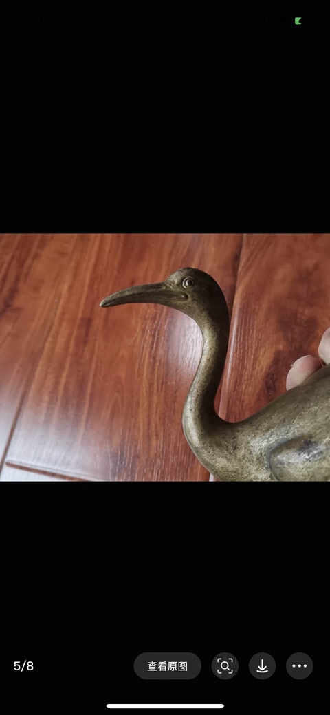 古玩雜項銅鶴擺件真品鑒賞圖