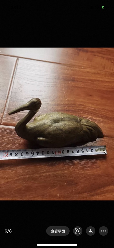 古玩雜項銅鶴擺件真品鑒賞圖